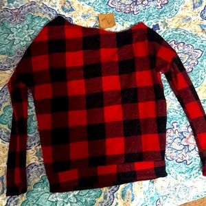 Red Buffalo Plaid off the shoulder